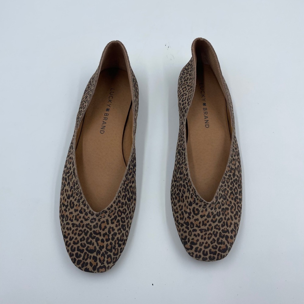 Lucky Brand Women's Leopard‎ Print Ballet Flats Leather Upper - Size 6.5 M